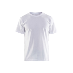 T-SHIRT Hvid 100% bomuld m/rund hals Blklder