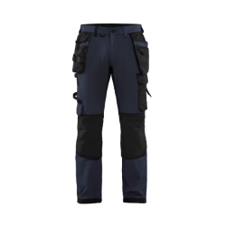Hndvrker Buks 4-vejs Stretch Marinebl/sort m/hngelommer Blklder