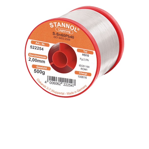 Stannol Loddetin HS20 2,0mm 500gr. 