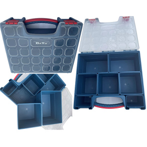Plast sortimentsbokse med 7 rumindsatser hj 100mm. BATO