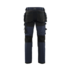 Hndvrker Buks 4-vejs Stretch Marinebl/sort m/hngelommer Blklder