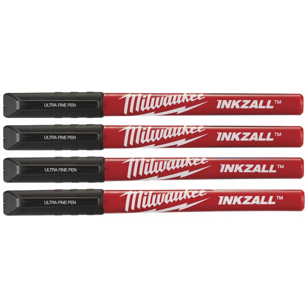 Inkzall speedmarker, fin spids, sort, 4stk Milwaukee