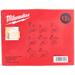 Frsere t/tr, 8mm skaft, st 12stk Milwaukee