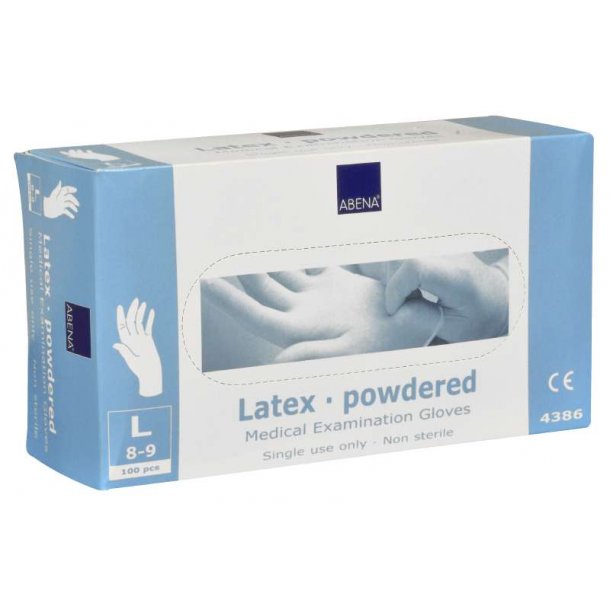 Latex Handske Natur pudret 100stk.