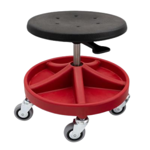 Montrstol sort m. rd bund uden ryg 540-795mm (extra hj)