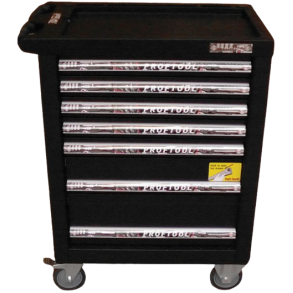 Vrktjsvogn 7 skuffer. 5 sm, 1 mellem, 1 stor. Sort. Bato