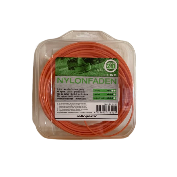 Nylon trimmersnre 2,0mm 15M