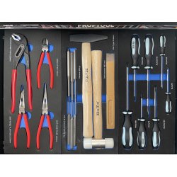 Vrktjsvogn med 7 skuffer. 2 skuffer med 60 dele vrktj. Model 9107-60. Sort