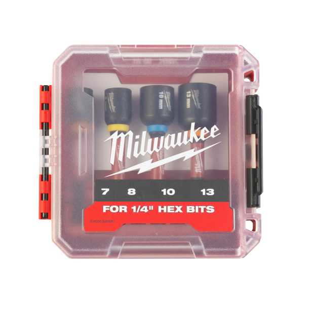 Milwaukee bolt-bitsst 4 dele 1/4"