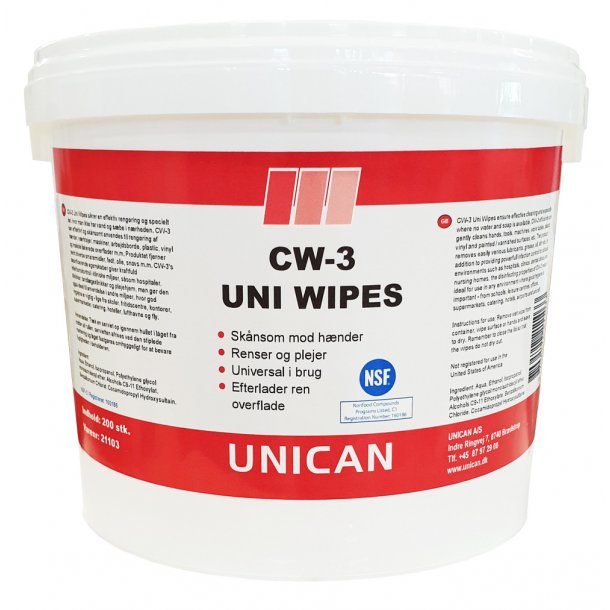 CW-3 Uni Wipes 200 stk. NSF