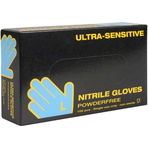 Ultra sensitive nitril handske SORT 100stk.